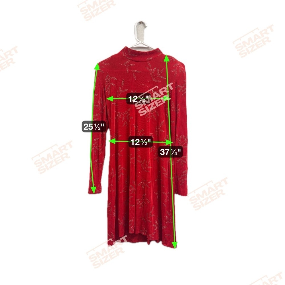 Elegant Red Long-Sleeve Dress - Picture 8 of 8